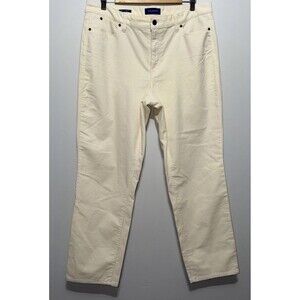 Talbots Women's Corduroy Slim Ankle Curvy Pants Size 14 Ivory